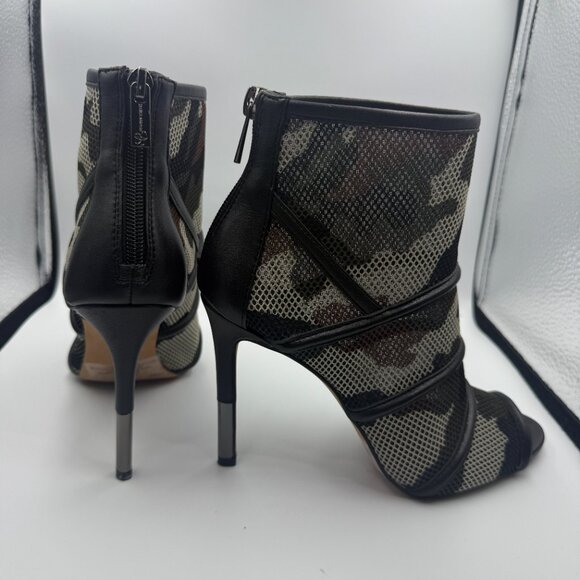 Jessica Simpson Camo Mesh Peep-Toe Stiletto Booties Sized 6 Like New - Picture 1 of 8